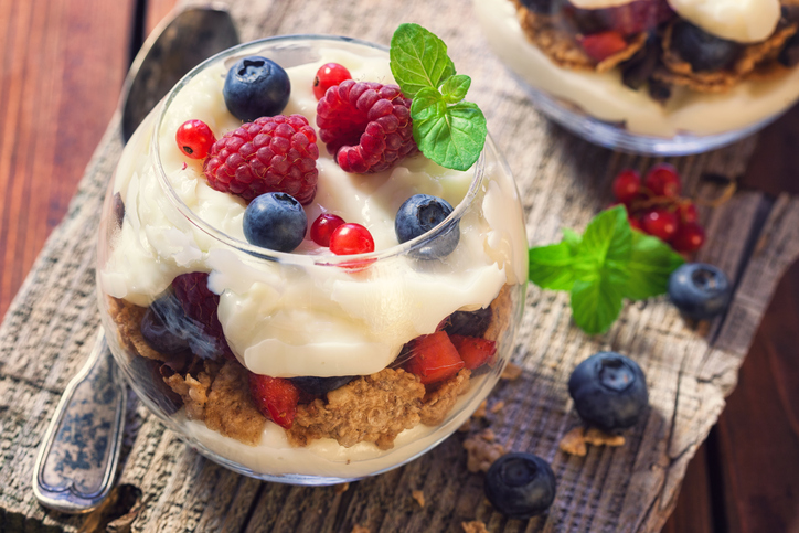 Homemade Parfait With Berry Fruit
