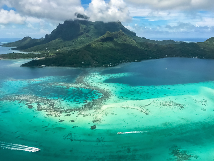 Bora Bora Island Aerial View French Polynesia