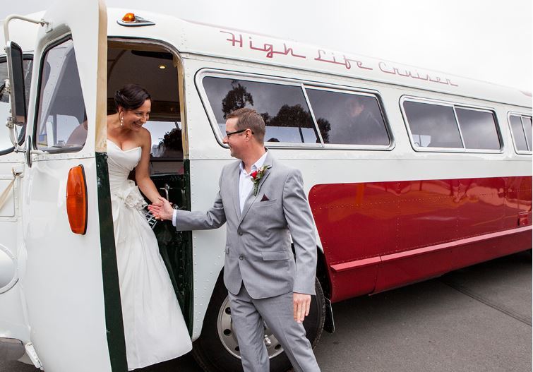 stylish wedding transport