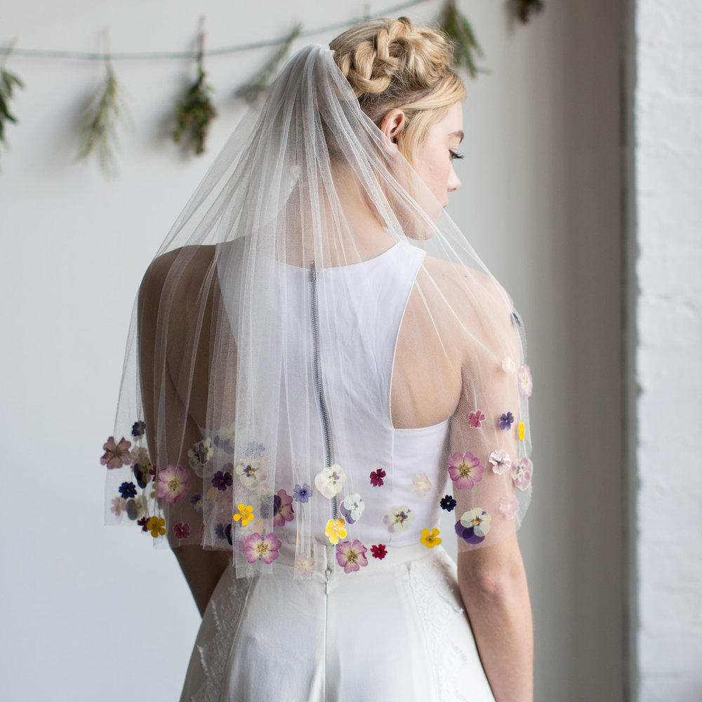 Attaching Veil to Flower Crown