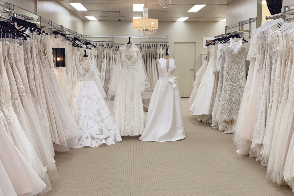 Inside the boutique at Penrith Bridal Centre