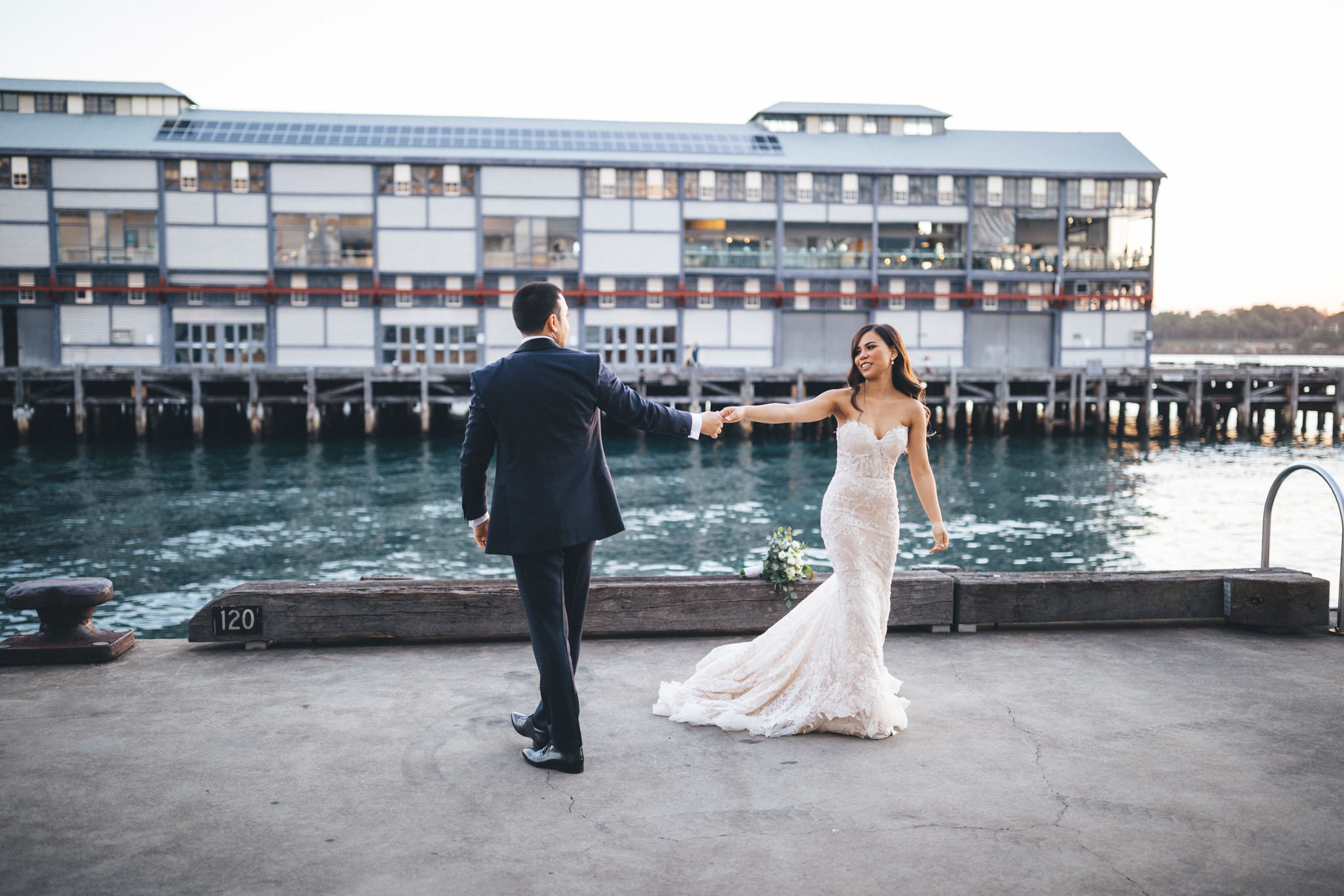Pier One Sydney Harbour wedding, Berta Bridal gown