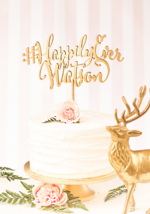 wedding hashtag cake topper