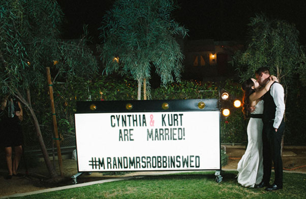 wedding hashtag light box