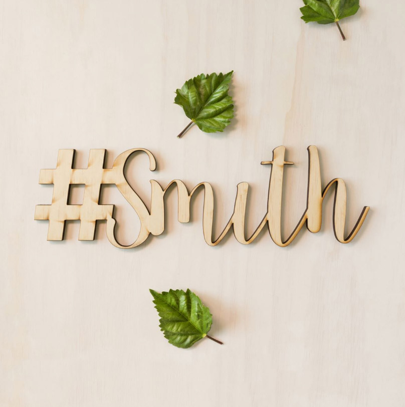 wedding hashtag sign