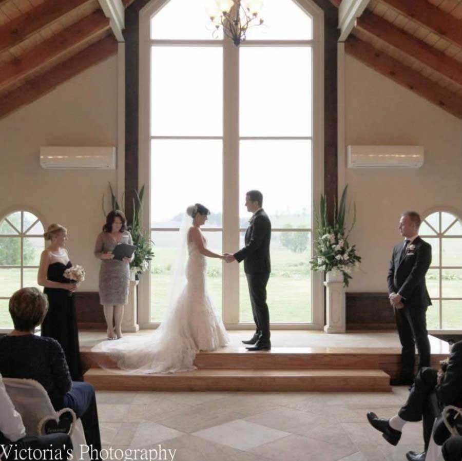 Wedding ceremony in a chapel