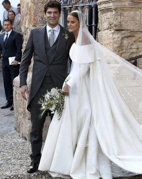 Alejandro and Charlotte moments after they were married in the 16th century church. Image The Daily Mail