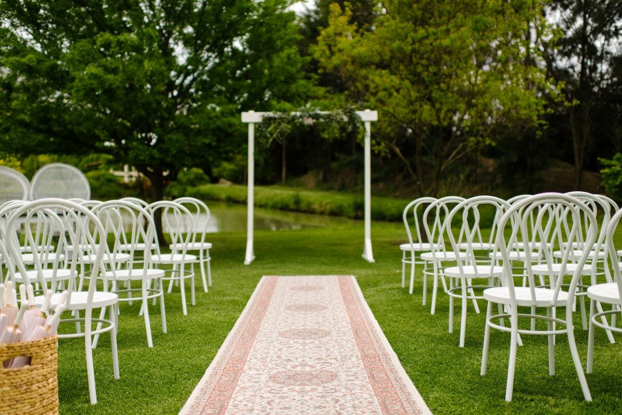 a ceremony set up with gorgeous altar