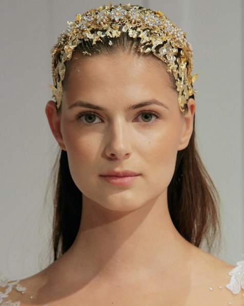 Galia Lahav gold leaf hair accessories