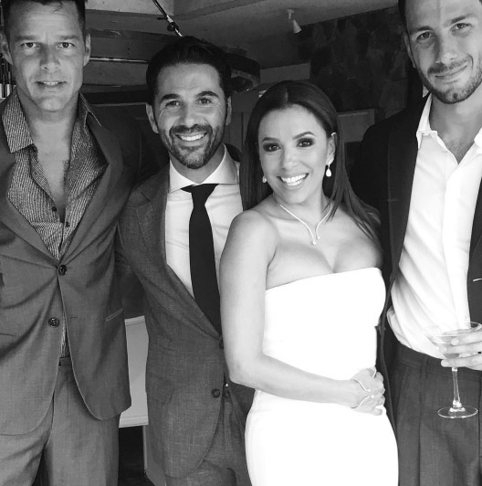 Ricky Martin and his partner were some of the celebrites at Eva Longorias wedding