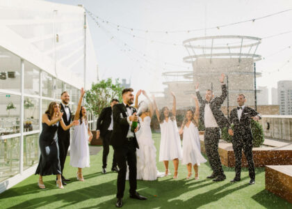 Luxury Crown Aviary rooftop wedding for Karen and Dejan. Photos by Theodore & Co.