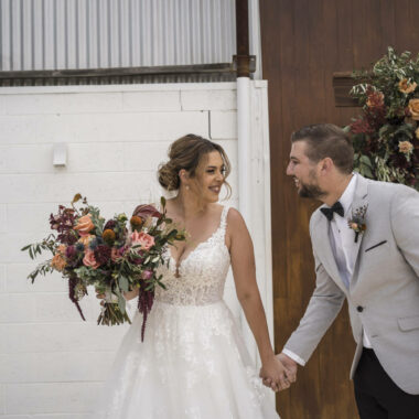 Rustic warehouse wedding at Assembly Yard Fremantle, Perth. Photos by Paul Winzar. Eloise & Liam.