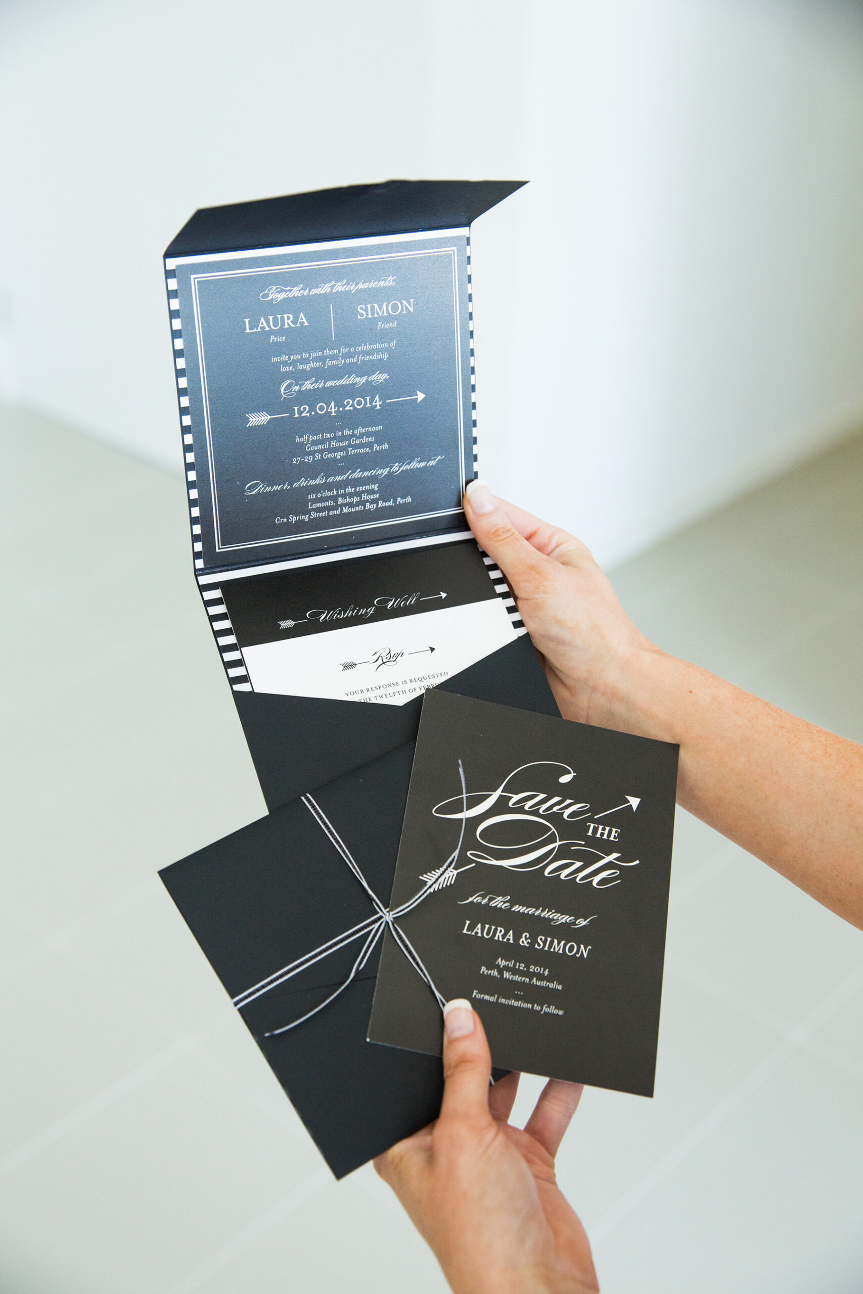 Laura Simon Black White Wedding 004 scaled