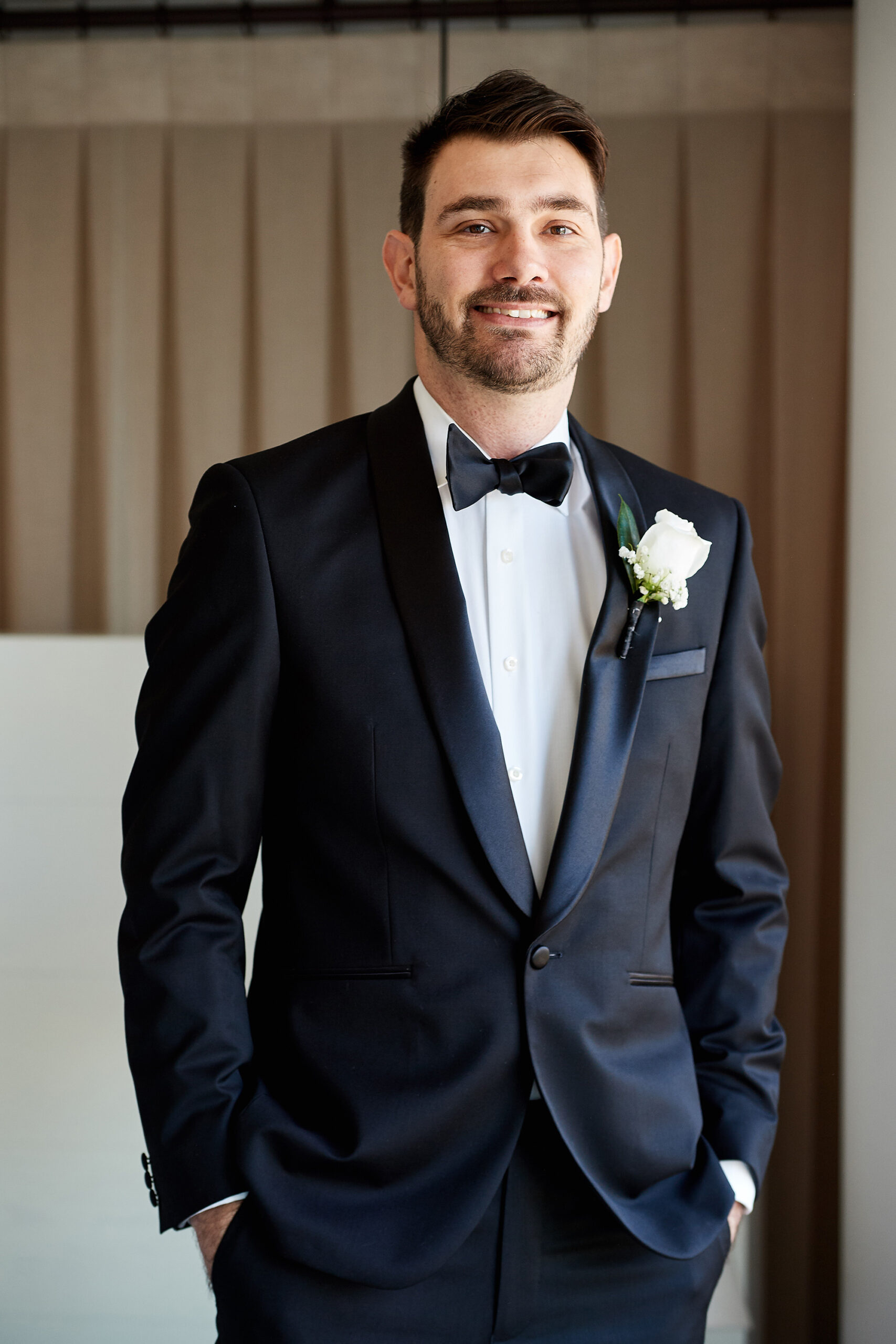 Hine and Cameron's black and white wedding on beautiful Sydney Harbour ...