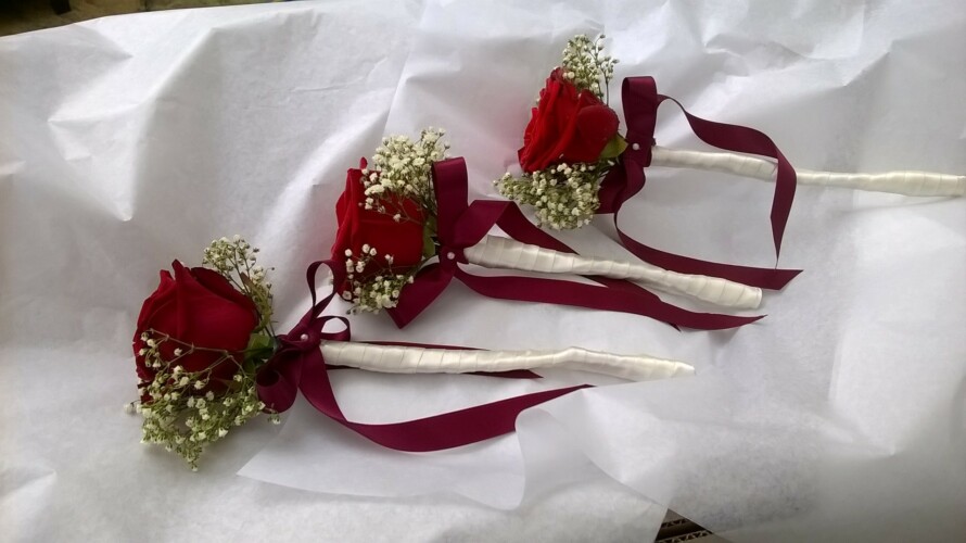 red rose wands flowers by marion
