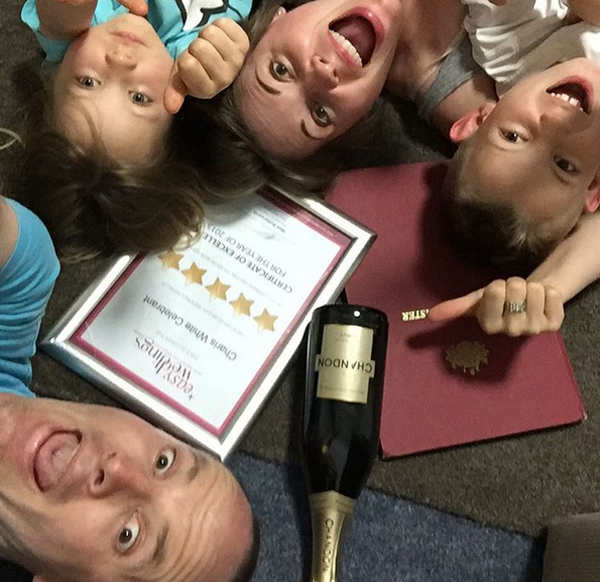 Runner-up: Melbourne celebrant Charis White's family-friendly award picture  