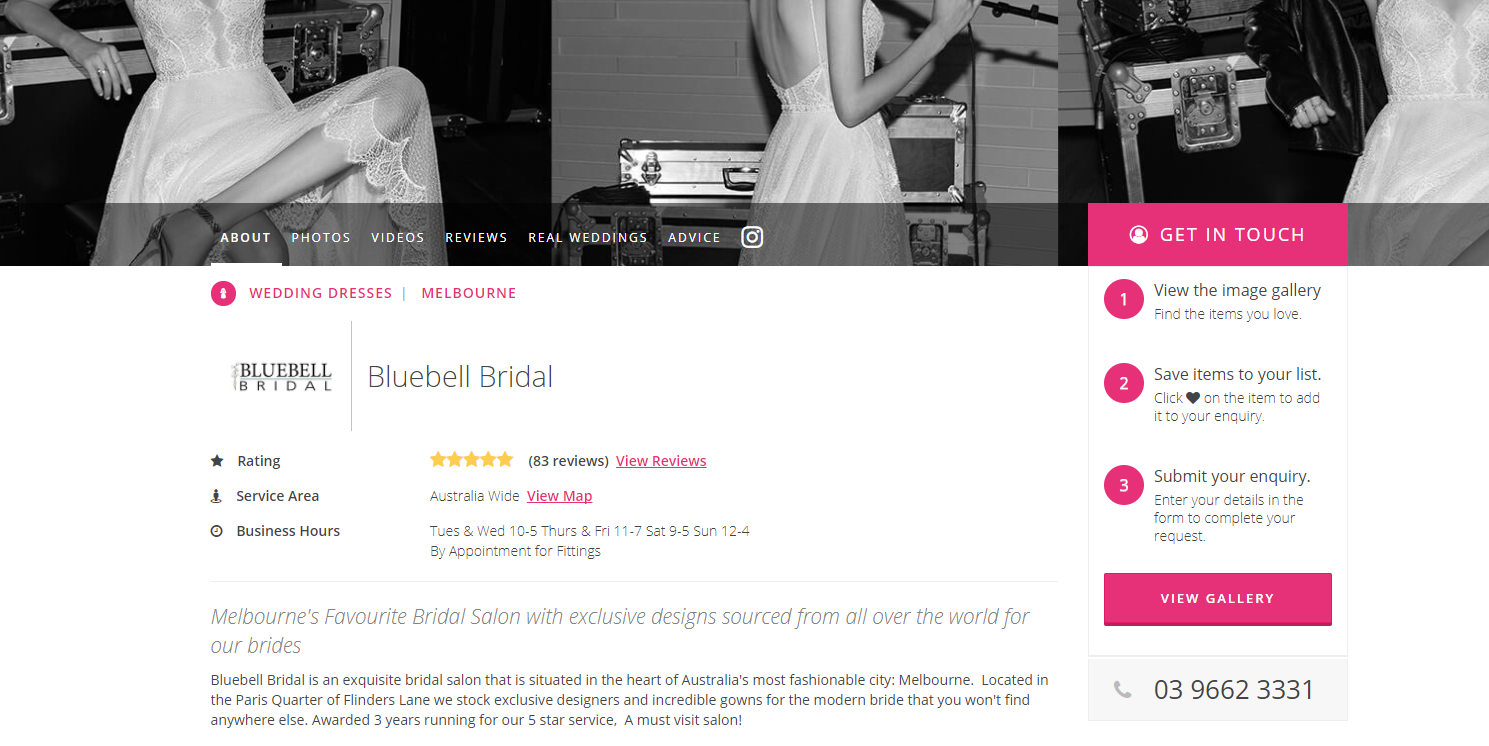 You can now see Bluebell Bridal's Instagram linked directly on their storefront. 