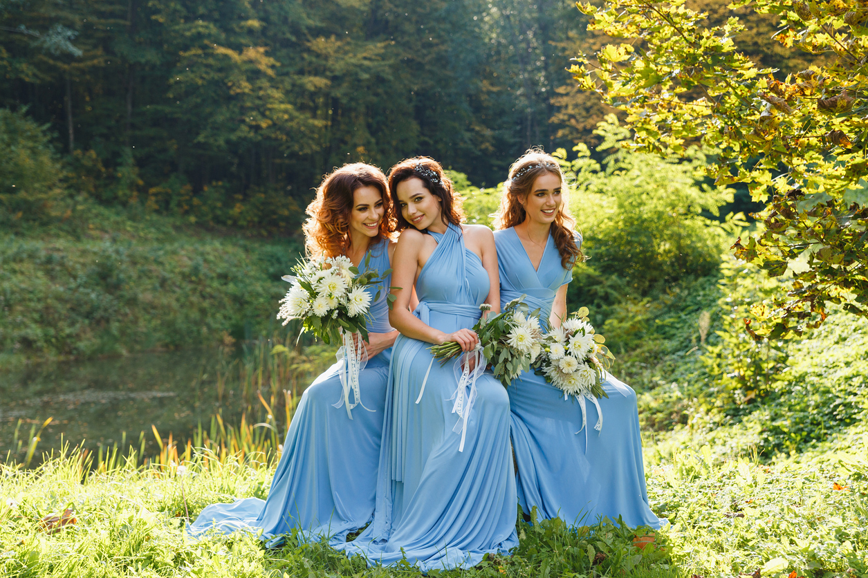 Three beautiful bridesmaids