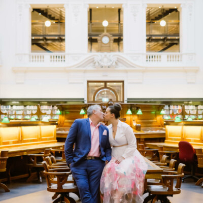 Intimate State Library Victoria wedding for Colleen and Grant by Showtime Events. Photos by Theodore & Co.