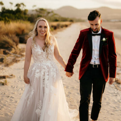 Classic Hobart wedding for Chelsea and Stan at Barilla Bay Oyster Farm. Photographed by Nick H Visuals.