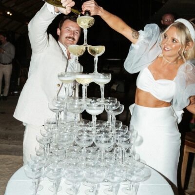 Freedom Shores champagne tower captured by Brooklyn Stewart Photography