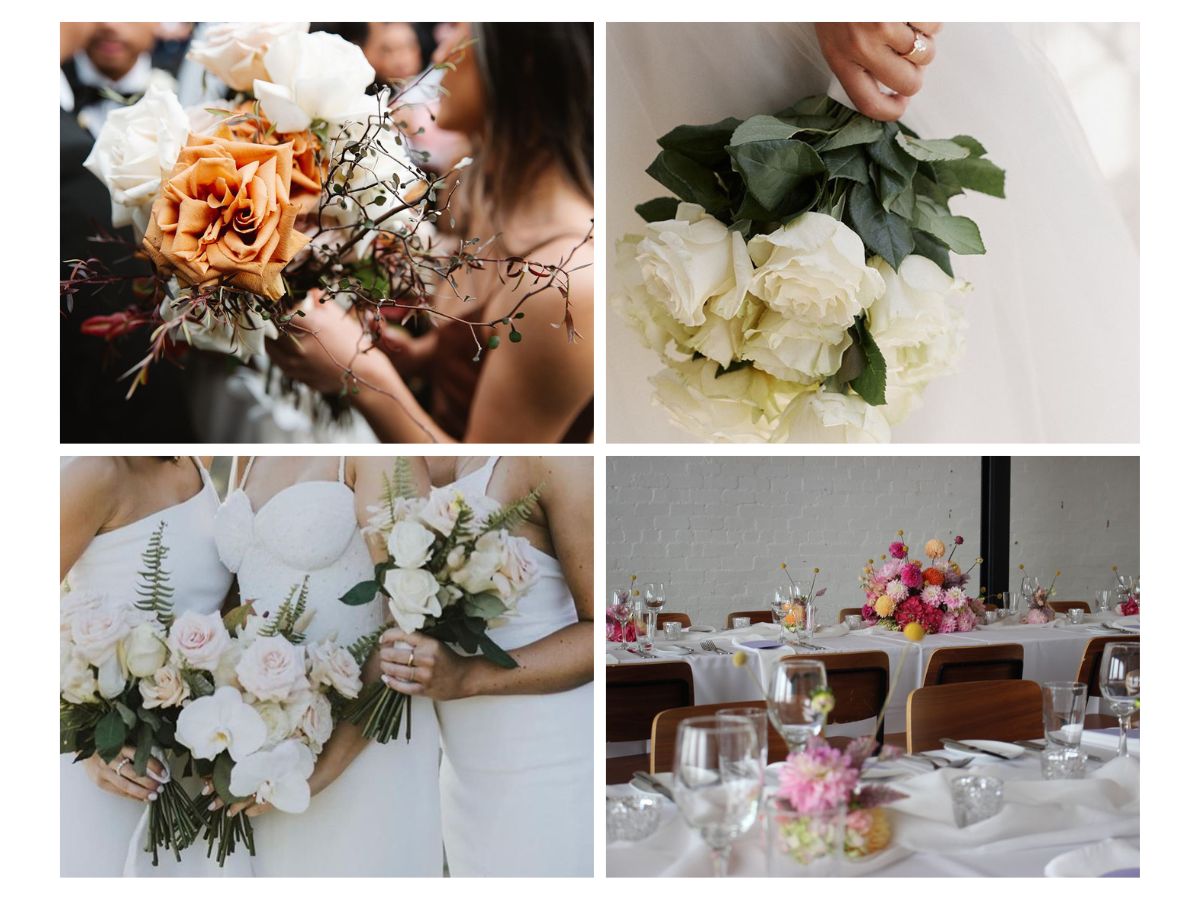 Different style choices from Petal and Sage - seasonal wedding flowers