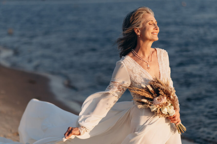 Mature bride wedding dress