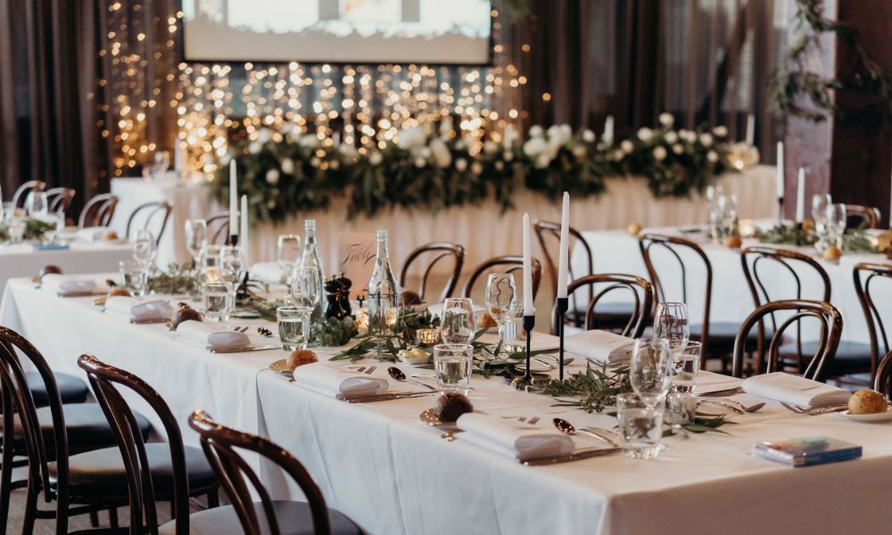 decorations on a wedding table