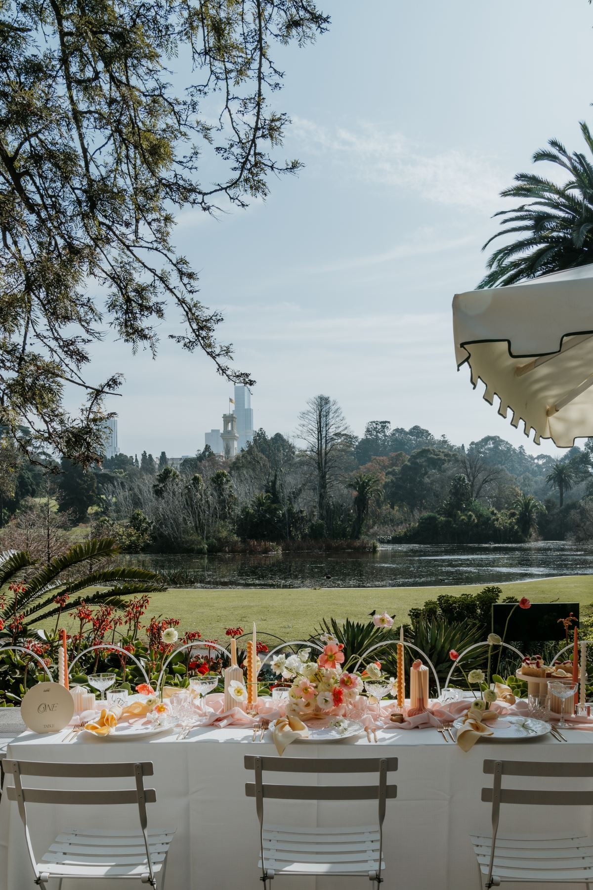 A bride stands in the Royal Botanic Gardens