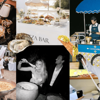 wedding catering trends of 2025 mood board