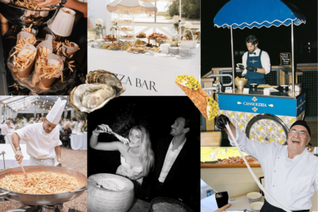 wedding catering trends of 2025 mood board
