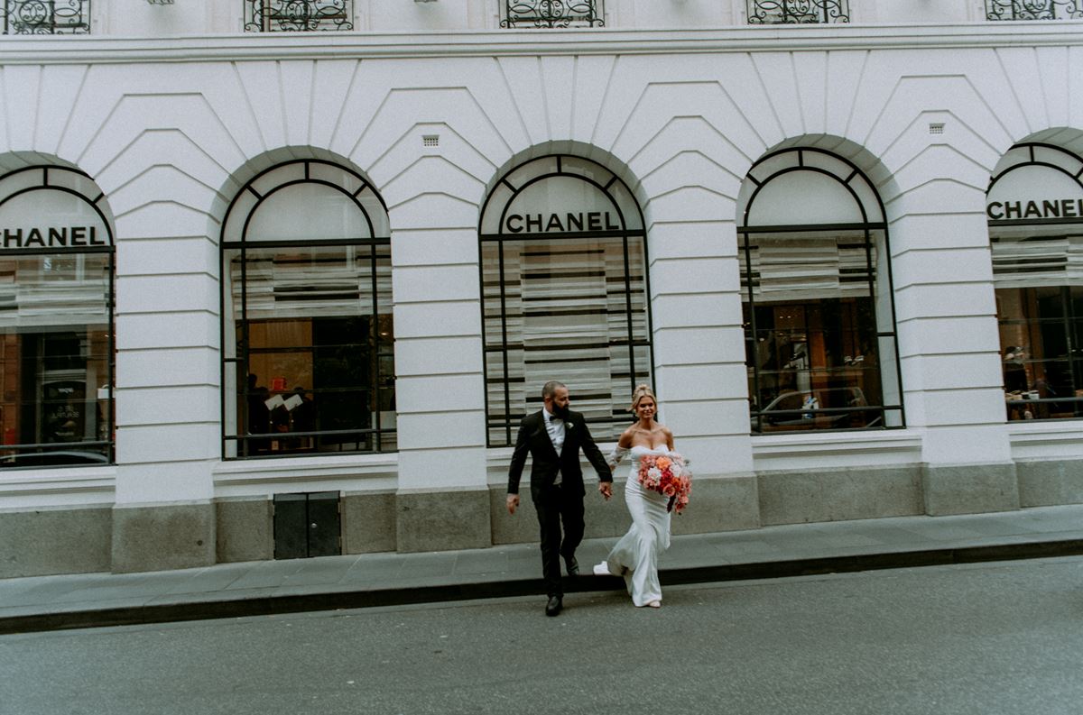 chanel store bride and groom
