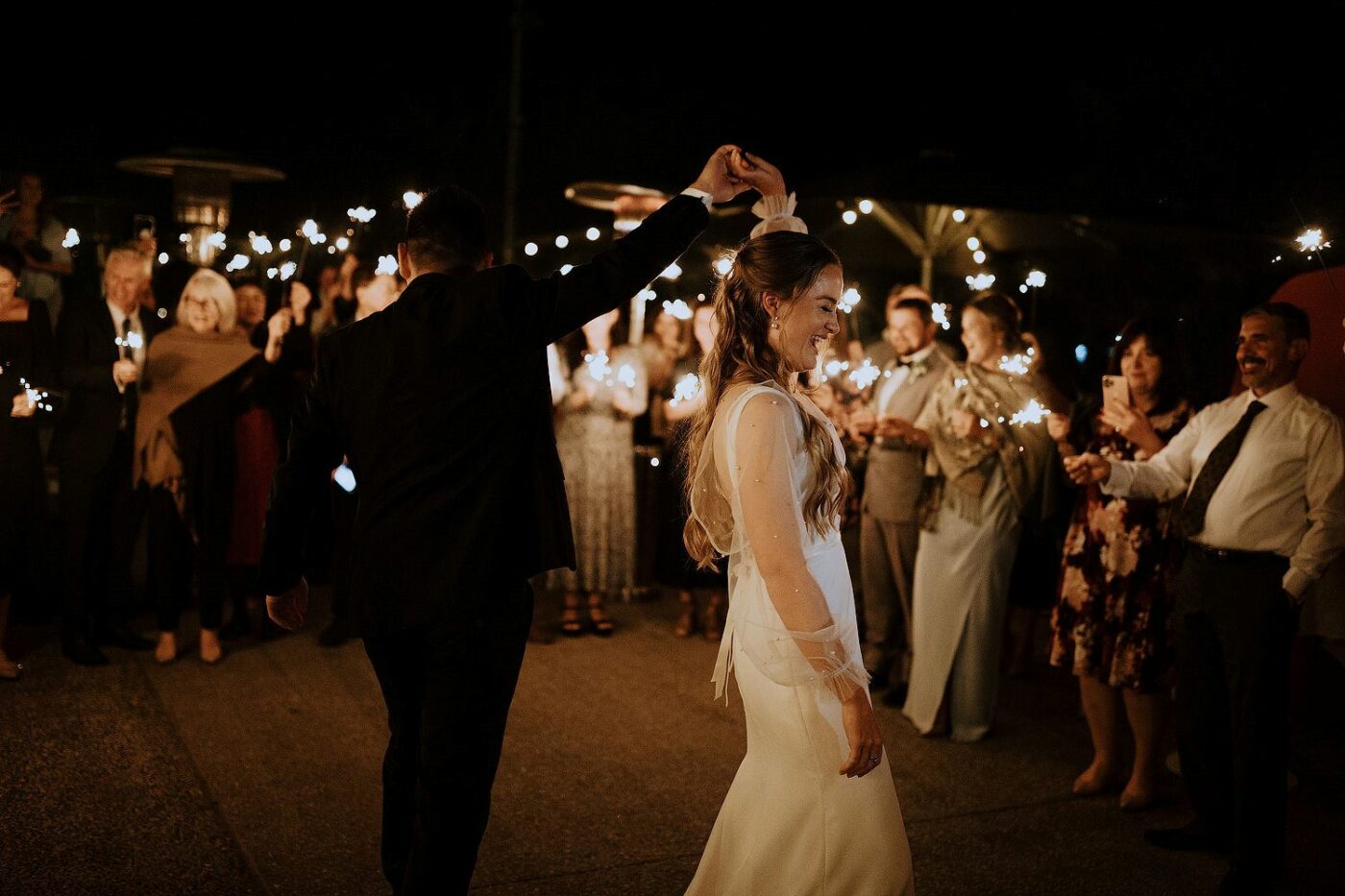 wedding night with sparklers
