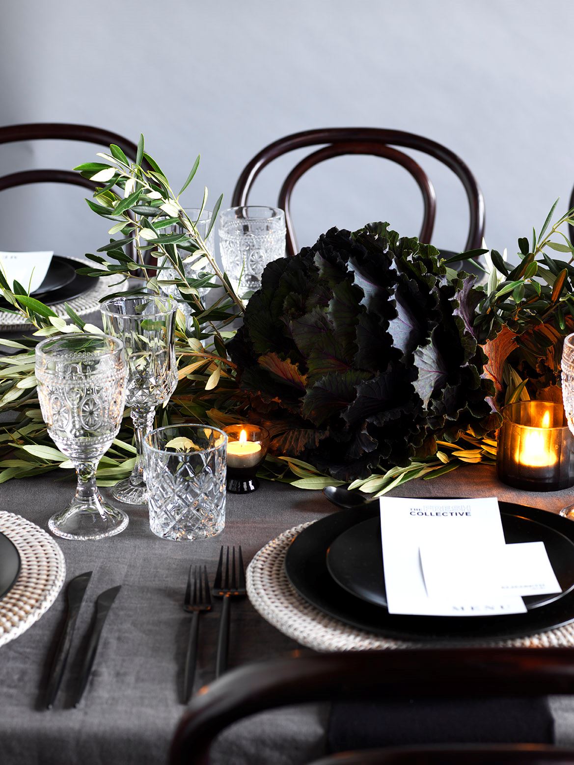 Dark styling is perfect for a winter wedding,