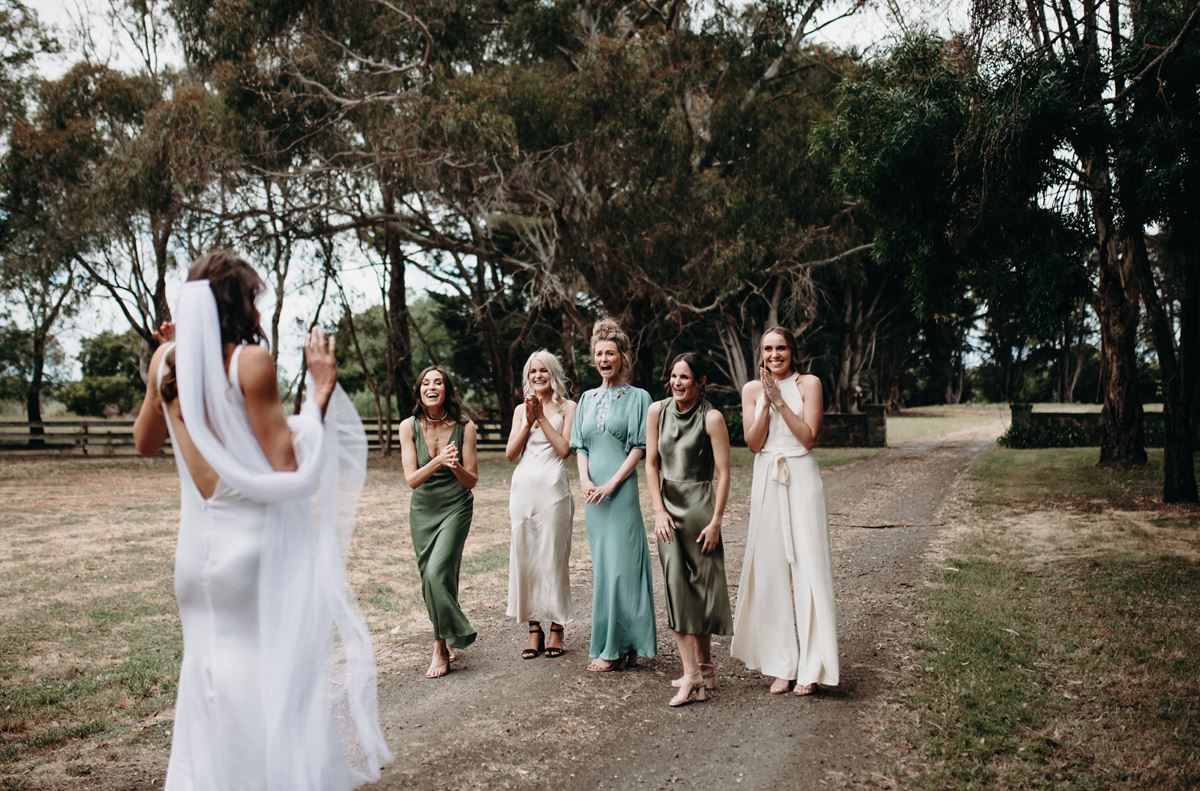 bride and her bridesmaids