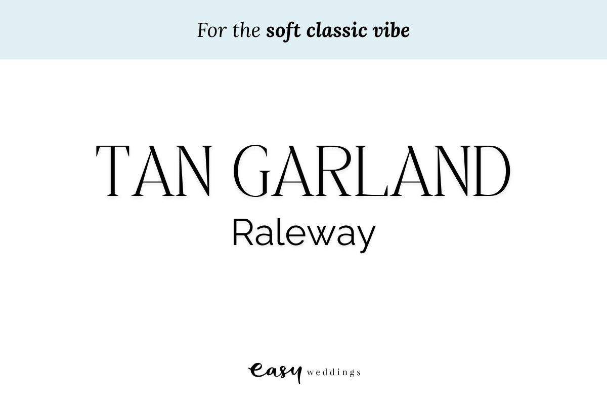 canva wedding fonts tan garland raleway