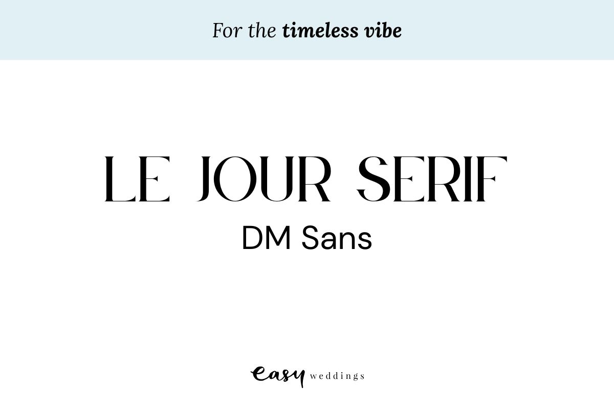 canva wedding fonts le jour serif and dm sans