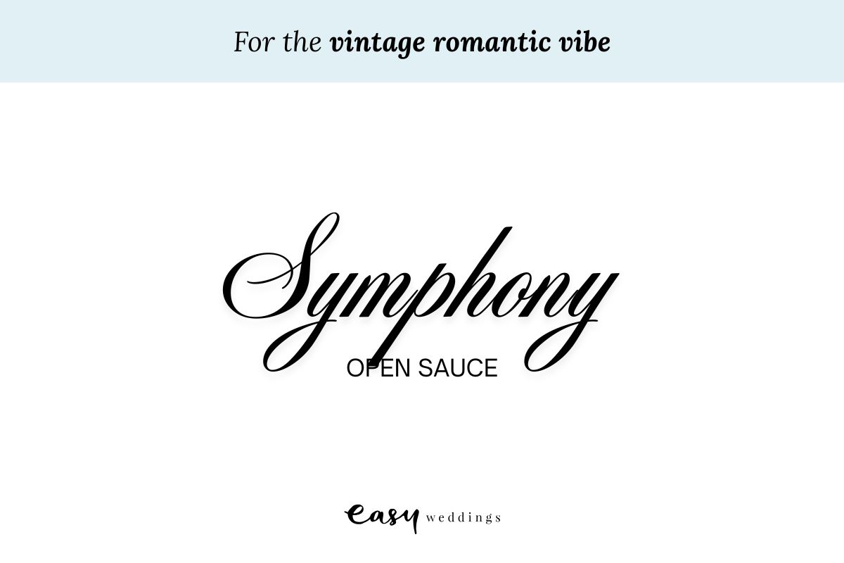 canva wedding fonts symphony and open sauce