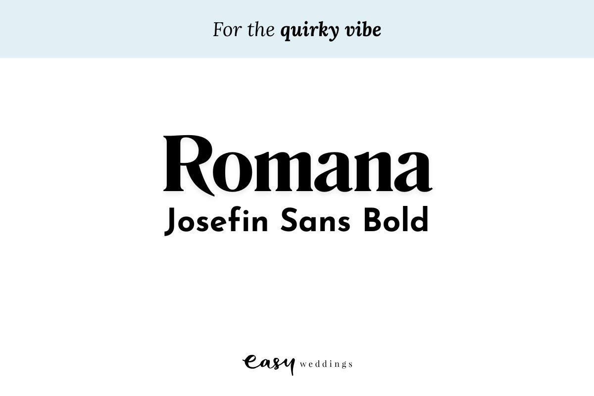 canva wedding fonts romana josefin sans bold