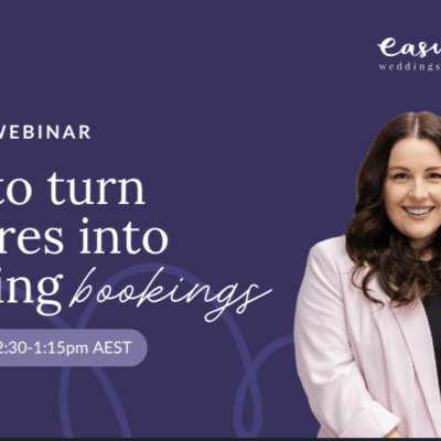 how to turn enquiries into wedding bookings webinar