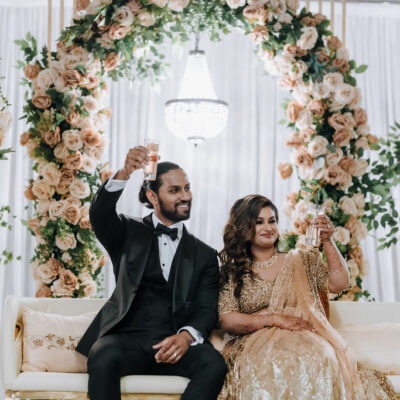 Simrana and Daniel’s glamorous red and gold Indian/Hindu wedding
