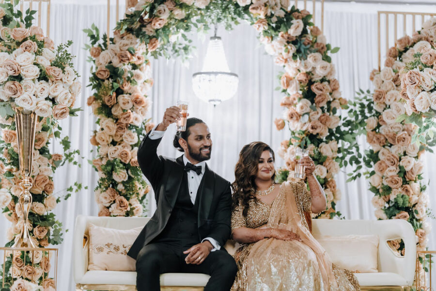 Simrana and Daniel’s glamorous red and gold Indian/Hindu wedding