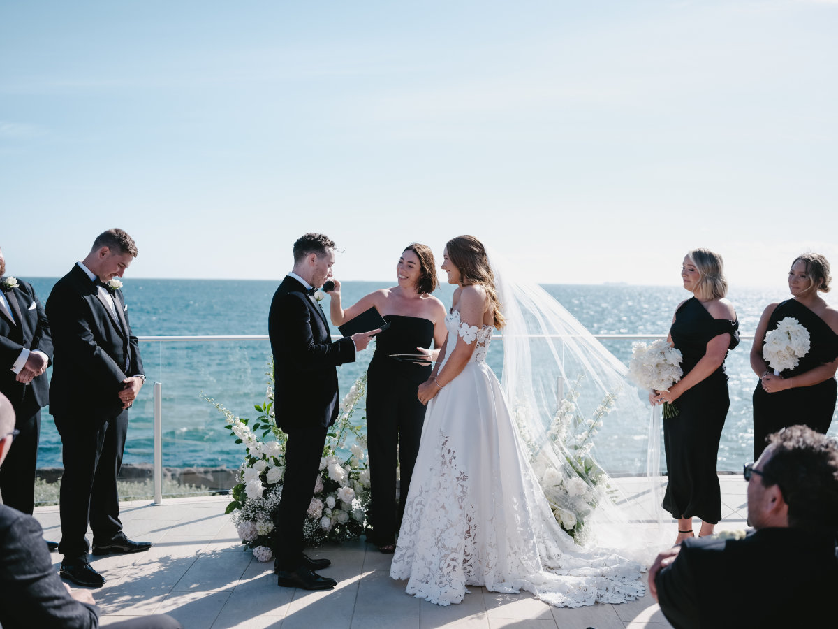 A sentimental seaside celebration for Tamika and Jack at Sandringham Yacht Club