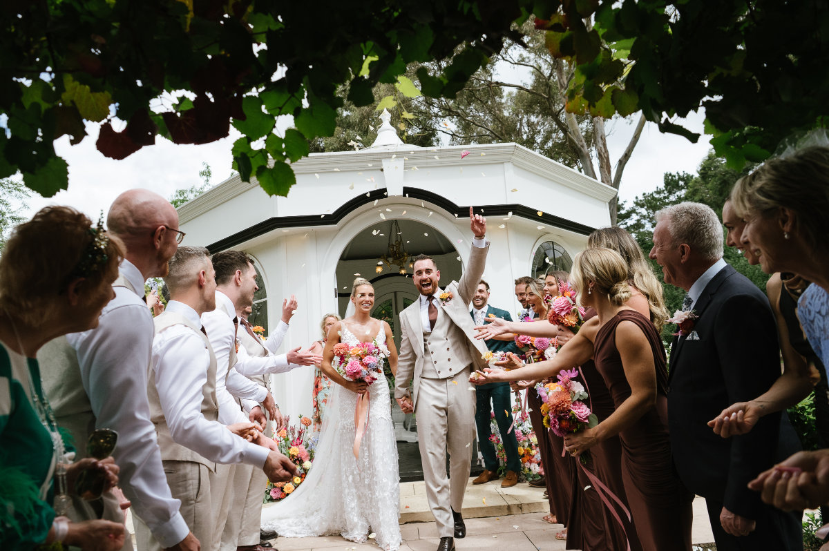 Bright and wild romance: Helen and Shane’s garden wedding at Kalinya Estate
