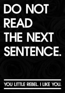 do not read the next sentence