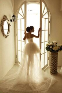 ballerina bride in wedding dress
