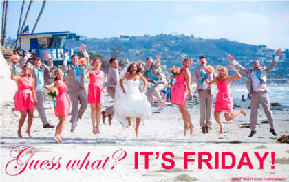 thnak god it's friday bride on beach