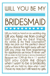 will you be my bridesmaid