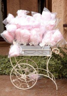 fairy floss cart at wedding