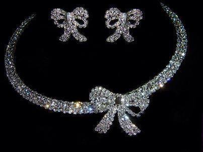 earrings and necklace